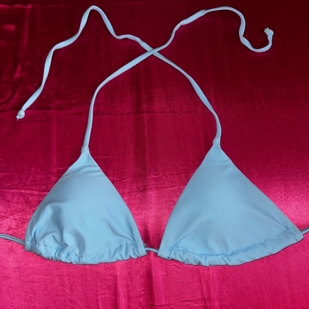 Light Blue Triangle Bikini Top